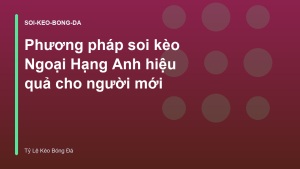 Read more about the article Phương pháp soi kèo Ngoại Hạng Anh hiệu quả cho người mới